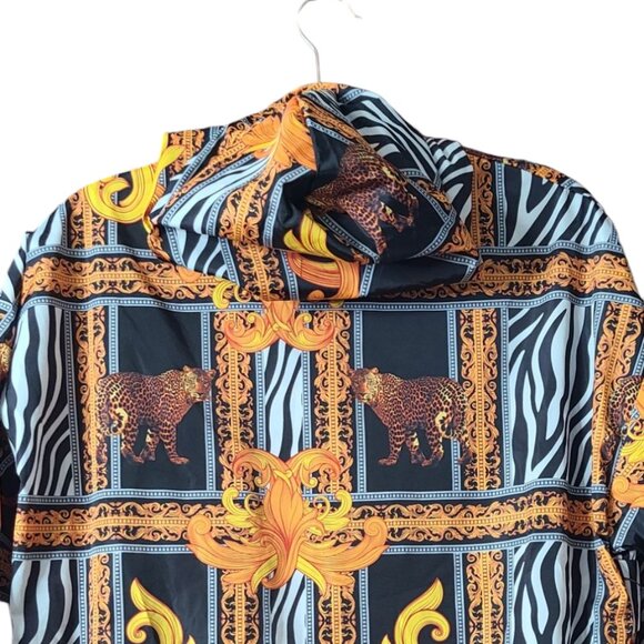 Reason Brand Animal Print Windbreaker Jacket Pullover Size Large - Picture 3 of 9